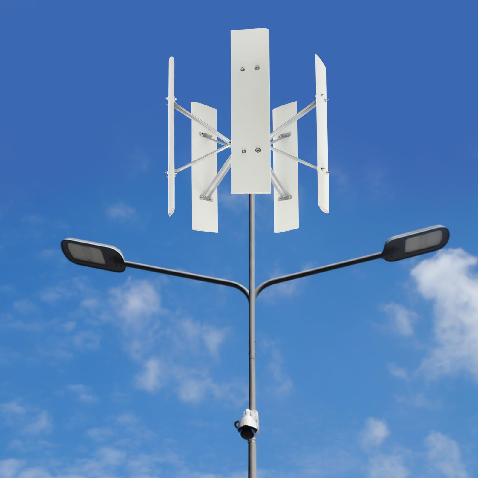 Mini impianto eolico turbina eolica verticale per balcone generatore di energia elettrica con controller, generatore eolico a 5 pale 24V energia eolica per casa, barca, illuminazione stradale