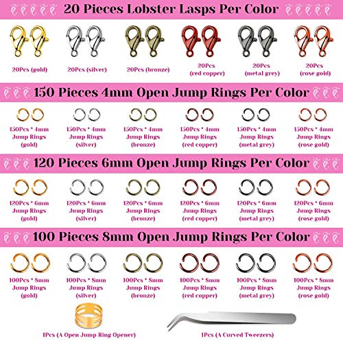 Cridoz EMK-01 Jump Rings For Jewelry Making, Cridoz 2340Pcs Open Jump Rings And Lobster Clasps Jewelry Making Supplies Kit thumb #1