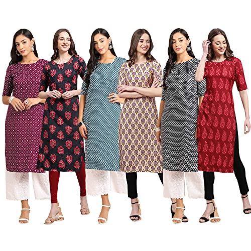 Image of Pinkmint Women's Crepe Digital Print Straight Kurta