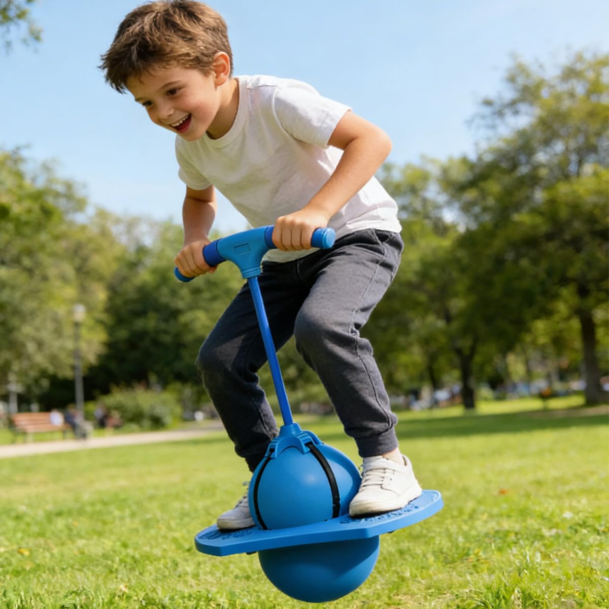 Pelota de Salto de Pogo, Pogo Balón de Salto, Pelota de Salto de Equilibrio, para Entrenar el Equilibrio, usable en salón, terraza y jardín, con Bomba (Rosa)