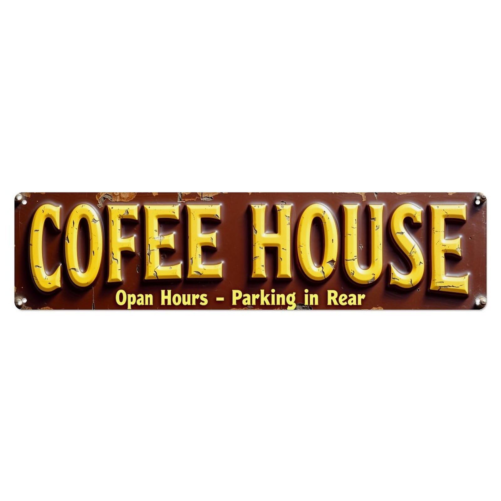 Coffee House Sign Pattern Metal Tin Sign Plaque