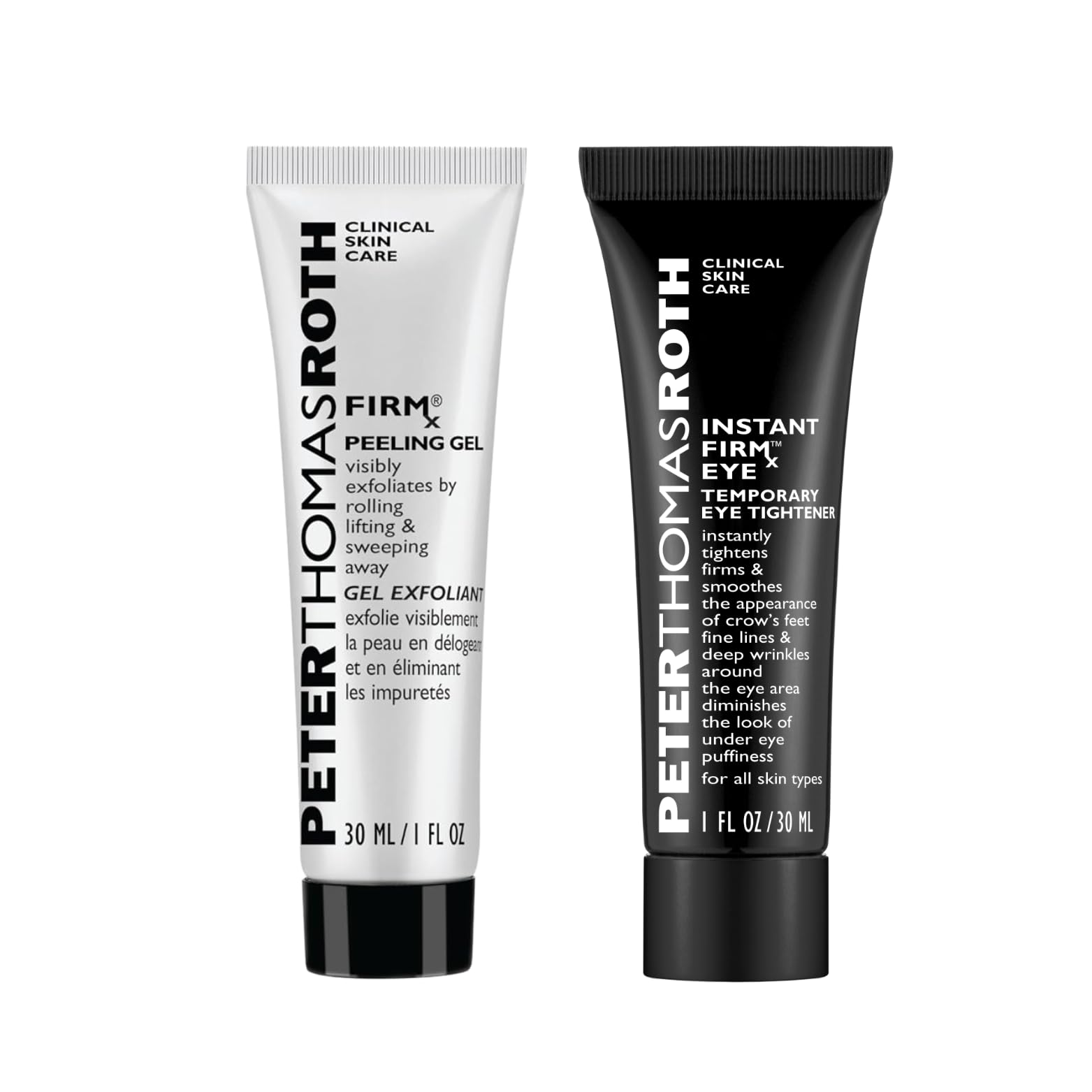 Peter Thomas Roth FIRMx™ Anti-Aging Set – Peeling Gel + Straffendes Gesichtsserum mit Kollagen, Peptiden & Enzymen – Exfolierend & Hautverjüngend – Für reife & müde Haut – 30 ml Serum + Peeling