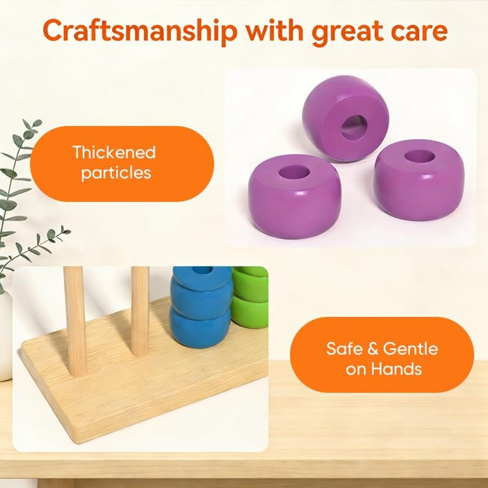 Holz-Farbkombinations-Herausforderungsspiel, Stapelpuzzle für Familie und Erwachsene mit über 60 logischen Herausforderungen, Geschwindigkeits- und Strategiespiel für Spieleabende 3PCS