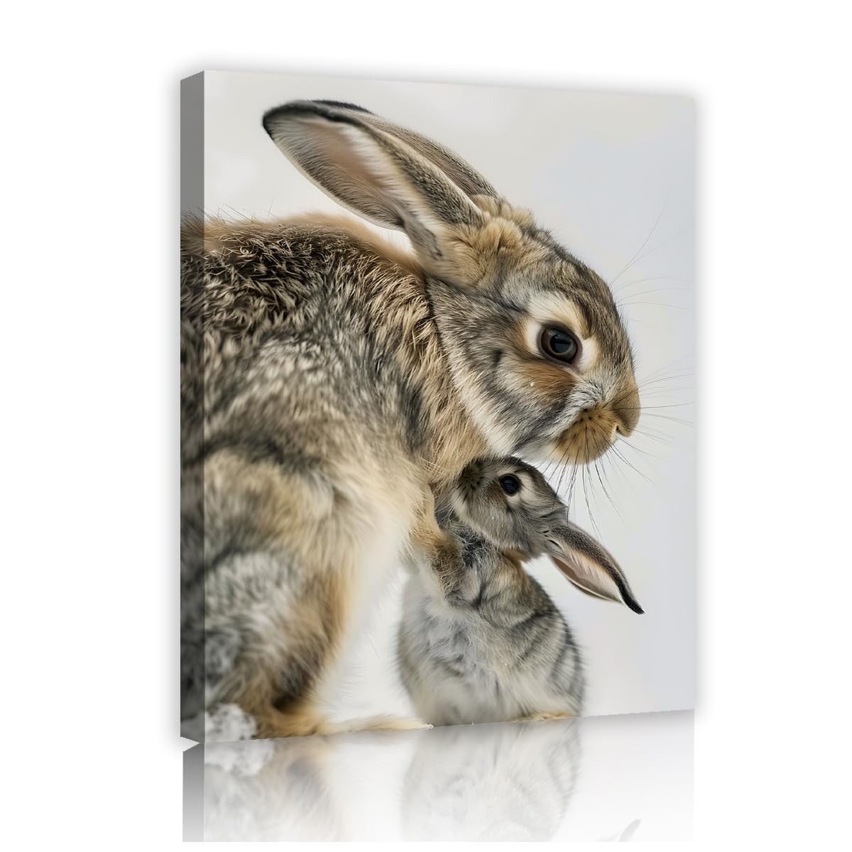Via Vela Toile de bébé lapin peinture d’affiches rustiques d’animaux illustrations d’œuvres d’art animalier fresques de lapin mignonnes pour la chambre décoration de la chambre de bébé 70x90cm