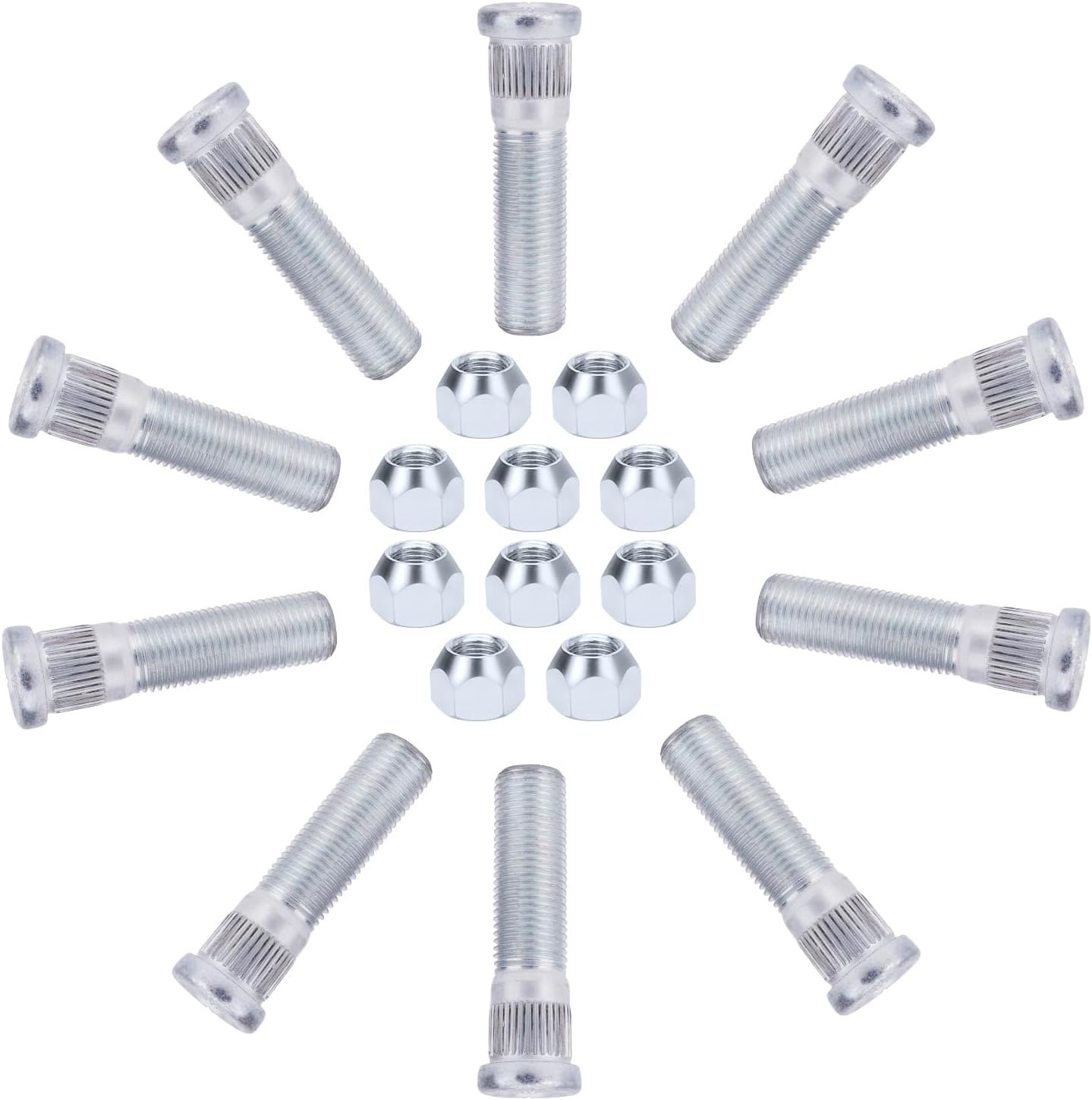 10PCS Wheel Stud for Lippert Trailer for Axles 2,000 lb to3500 lb with 1/2"-20 UNF Thread Size, 0.54" Spline, 0.69" Head, 2.2" Total Length