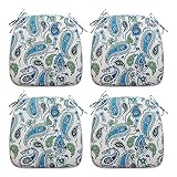 IN4 Care Set of 4 Indoor Outdoor Seat Cushions 16x17 Inch, All Weather Patio Chair Pads U-Shape, Off