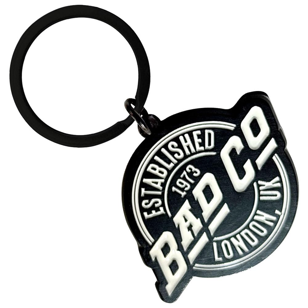 Rock Off Officially Licensed Products Unisex Multi-Colored Bad Company Est 1973 Circle Logo Keyring Keychain One Size