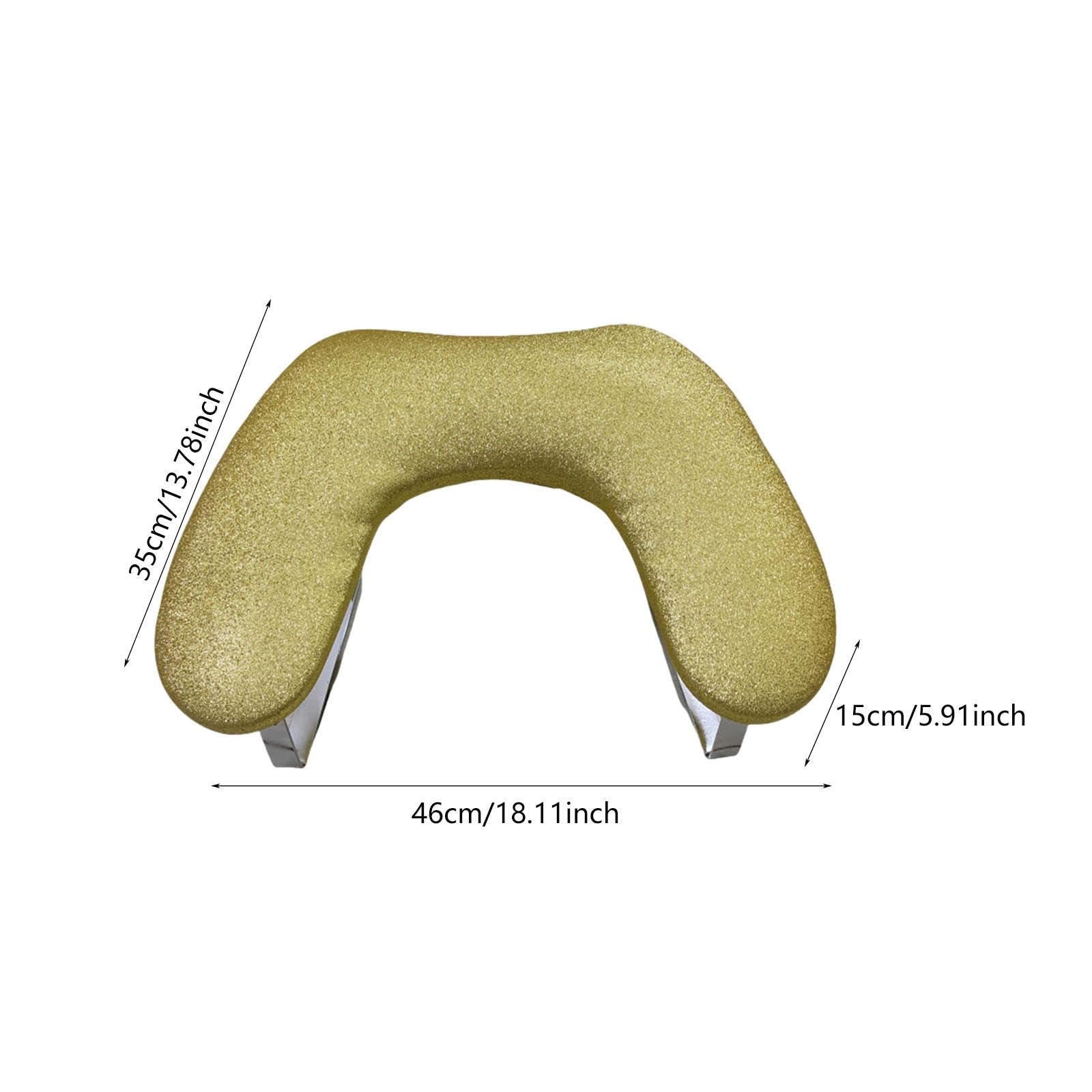 Cuscino poggiamani ergonomico per manicure, in pelle PU, con base antiscivolo, 46 x 35 x 14 cm, per saloni di bellezza e uso domestico, colore: oro