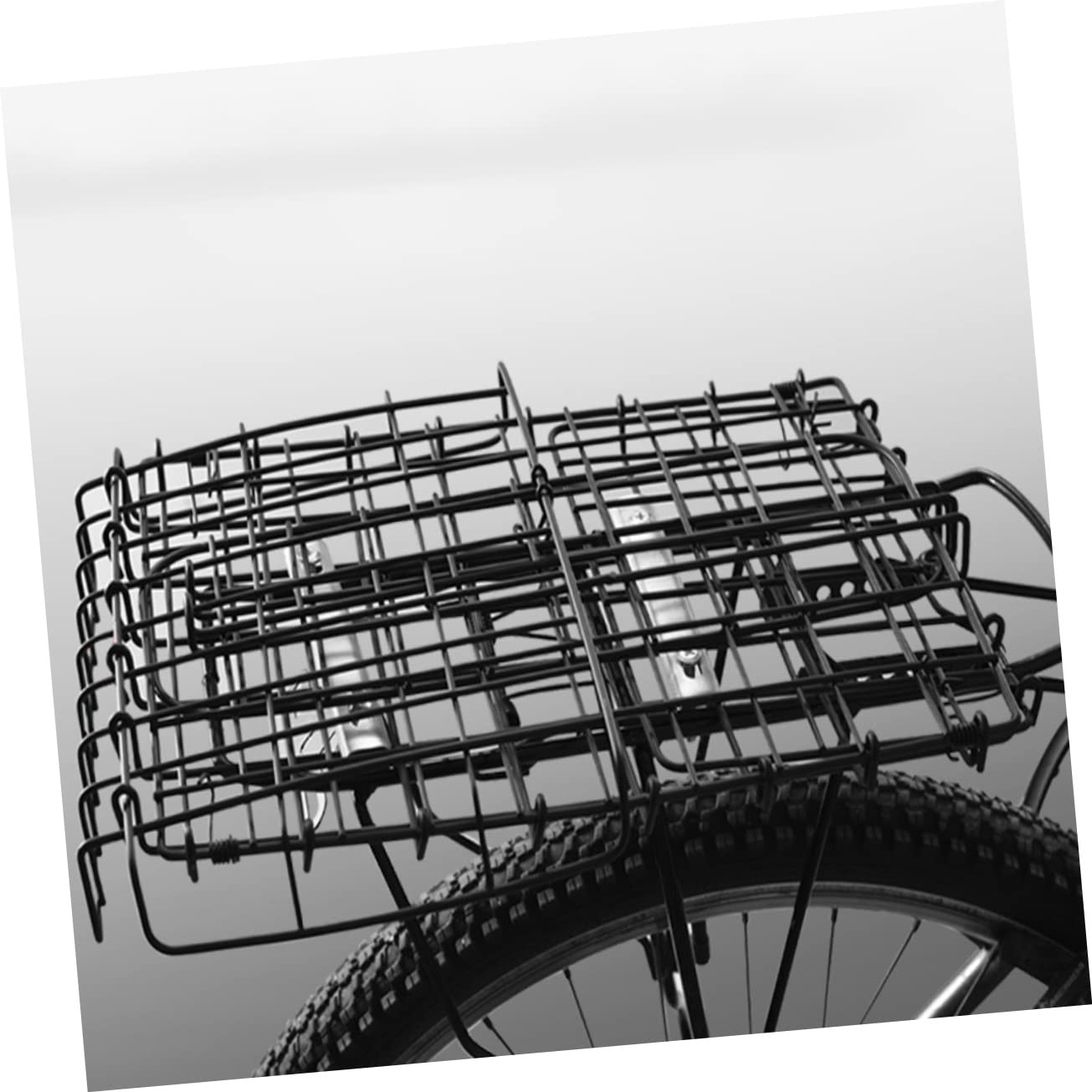 KOMBIUDA Cesta Negro Plegable de Acero de Alambre de Ciclismo Trasera