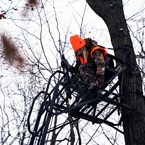 Rivers Edge® Lockdown™ 21' Wide, Towering 21' Height, Flip-Up Teartuff™ Mesh Seat, The Ultimate Shooting Rail™, Patent-Pending Ground-Level Ratcheting Technology™, Ld200 #TOP5