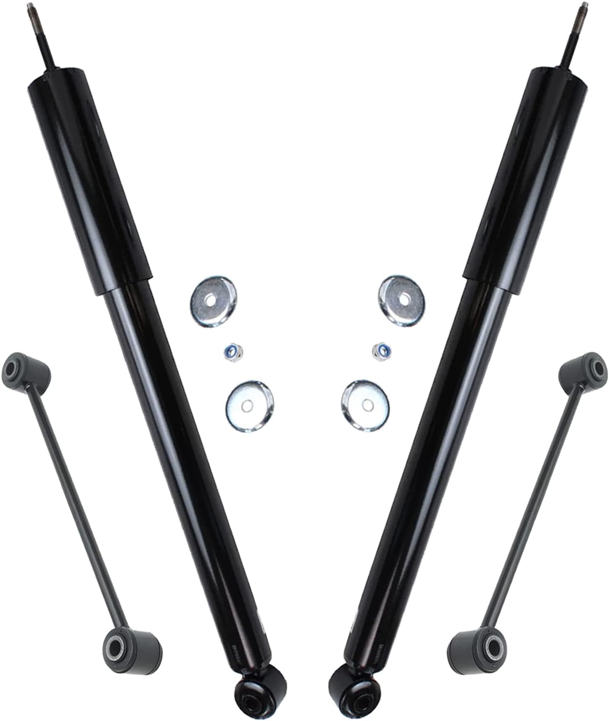 Detroit Axle - RWD Rear Shocks Sway Bars for 2006-2019 Dodge Charger, 05-19 Chrysler 300, 11-19 Challenger Complete 2 Shock Absorbers 2 Sway Bars Replacement Shocks