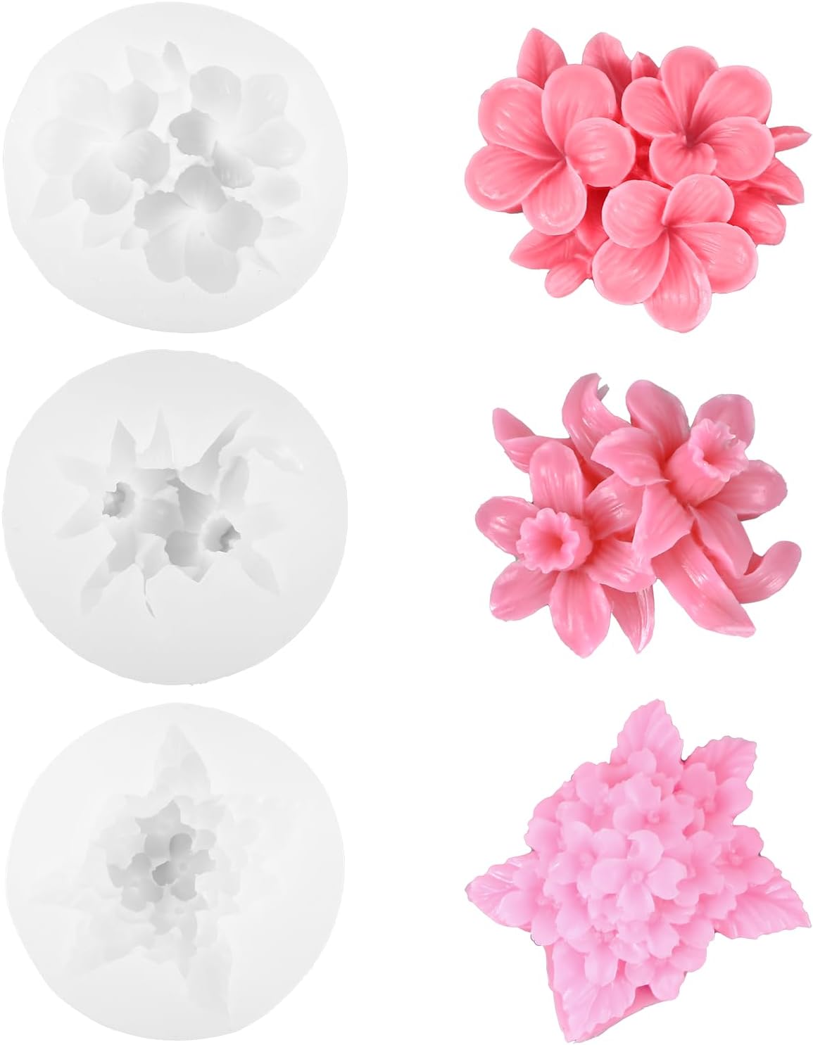 3 St ck Silikonformen Gie formen Ostern Silikonform Blumen Kerzenformen Silikon Wiederverwendbare Kerzenform Silikon f r Die Herstellung von Handgefertigten Duftkerzen Seifen Gips Harzhandwerk