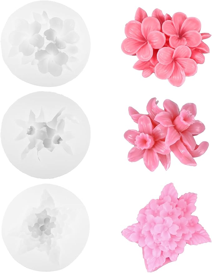 3 Stück Silikonform Blumen Kerzenformen Silikon, Kerzen Silikonformen Gießformen, Wiederverwendbare Kerzenform Silikon für die Herstellung von handgefertigten Duftkerzen, Seifen, Gips Harzhandwerk 3 Stück Silikonform Blumen Kerzenformen Silikon, Kerzen Silikonformen Gießformen, Wiederverwendbare Kerzenform Silikon für die Herstellung von handgefertigten Duftkerzen, Seifen, Gips Harzhandwerk