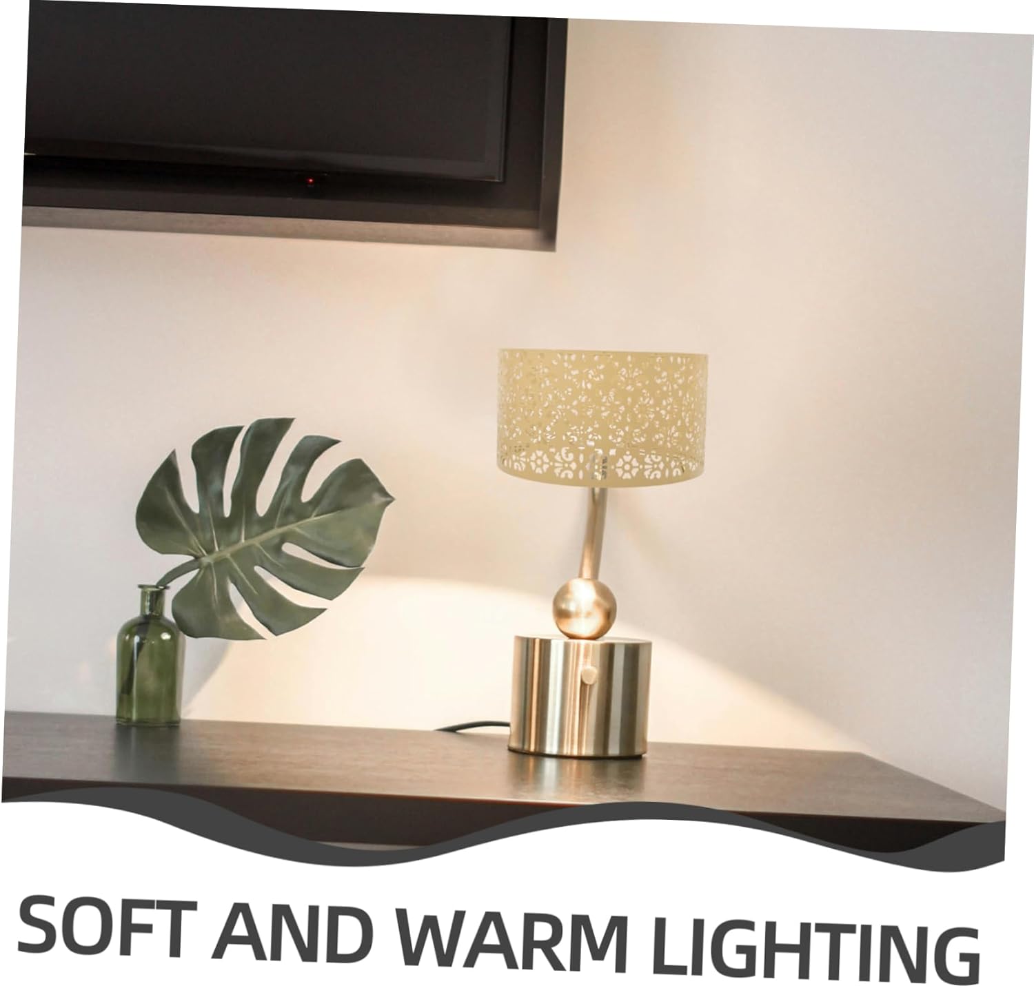 Hollow Out Metal Lamp Shade Cover for Socket Elegant Floral Design Table Lamp Shade for Home Decor Easy to Install Warm Lighting for Living Room and Bedroom