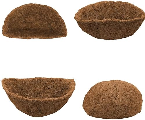 Miniatura 5 de Eula Forro de fibra de coco de 101214 pulgadas, 100 forros de fibra de coco natural para maceteros redondos de fibra de coco colgante para flores,
