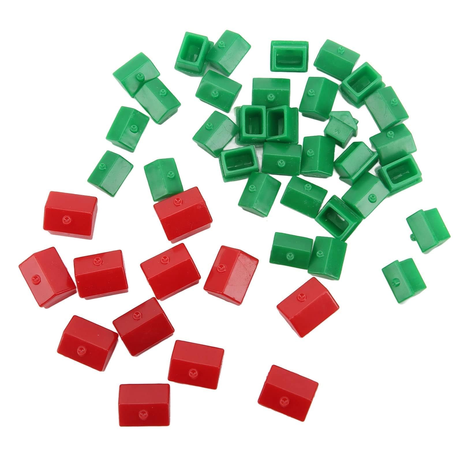 Beufee Hotel Game Replacement Pieces, 20 Red Houses and 60 Green Houses Game Plastic Hotels Houses Game Piece Supplement Accessories for Game