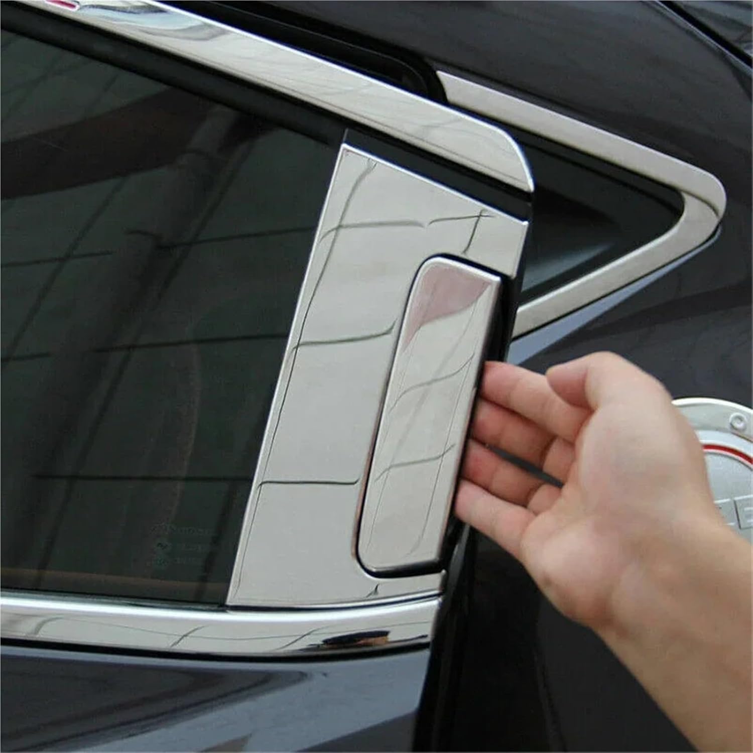 8Pcs Pillar Post Window Sticker Trim Compatible with Honda HRV 2016-2022 Silver Chrome Car Door BC Coulmn Styling Decal