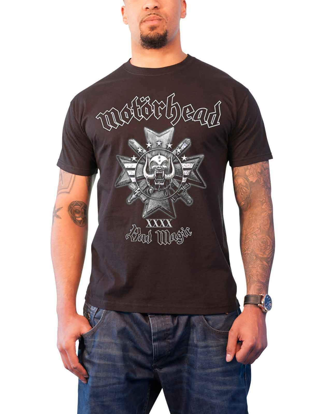 Motörhead Men's Black Motorhead Bad Magic Album Cover Lemmy Official New T Shirt