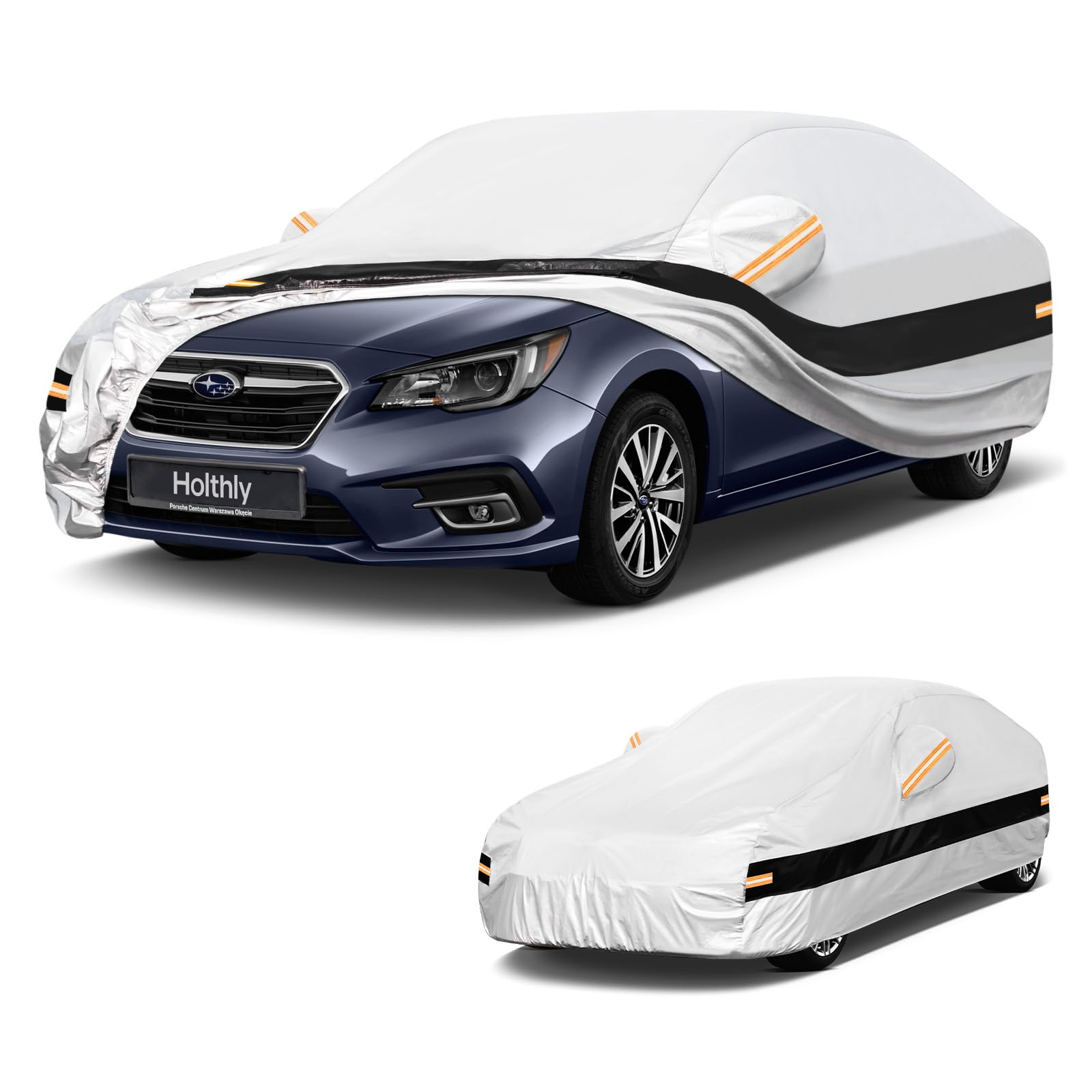 10 Layers Sedan Car Cover Custom Fit for Subaru Legacy (2001-2026), Waterproof All Weather for Automobiles, Outdoor Full Cover Sun Dust Rain Protection with Cotton. Silver