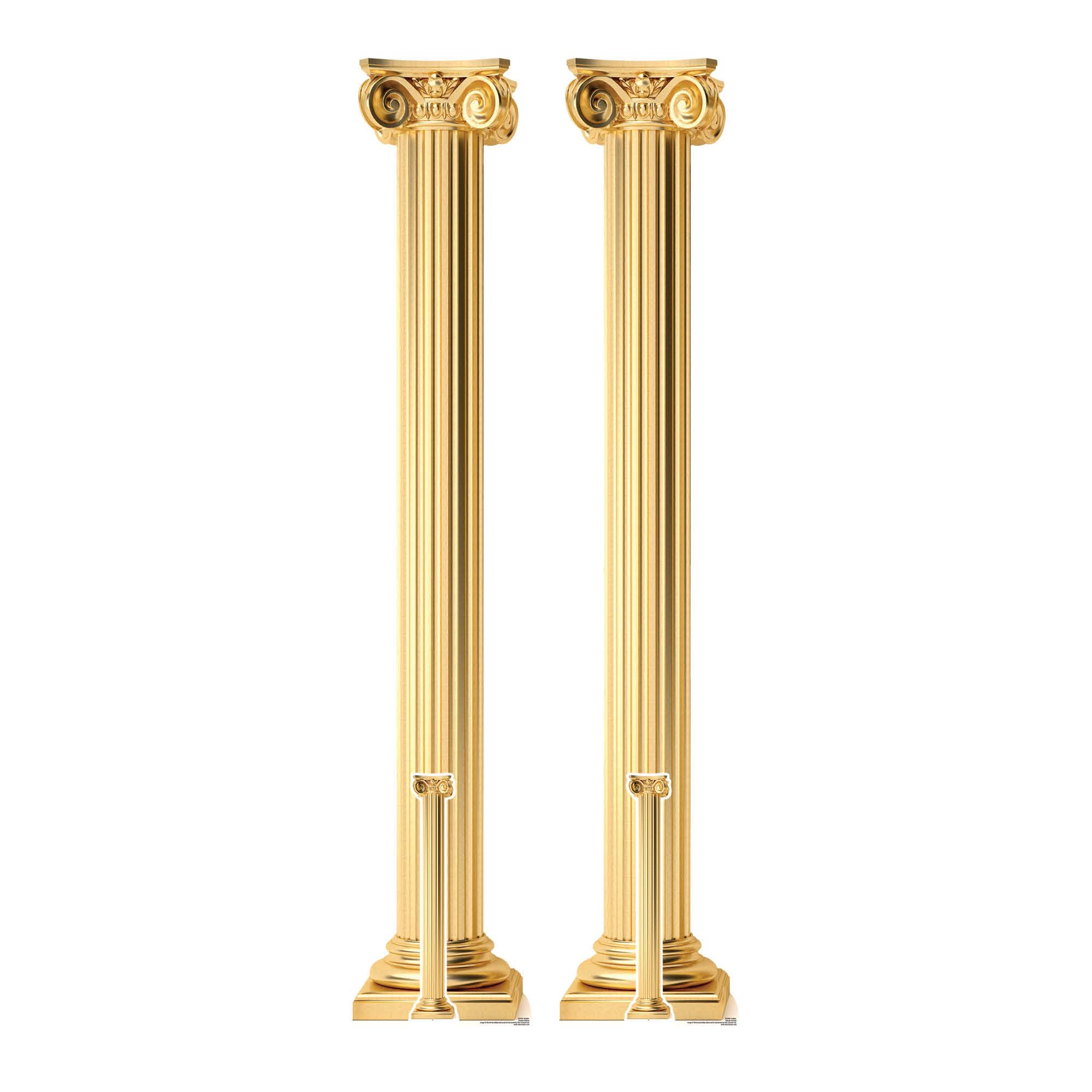 Star Cutouts SC4531 Golden Roman Columns Lifesize Cardboard Cutout Pair – Roman Theme Party Decoration, Event Display & Room Décor 196cm