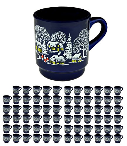 72 Stück Glühweinbecher 0,2 Liter Weihnachtsbecher kobaldblau mit Füllstrich