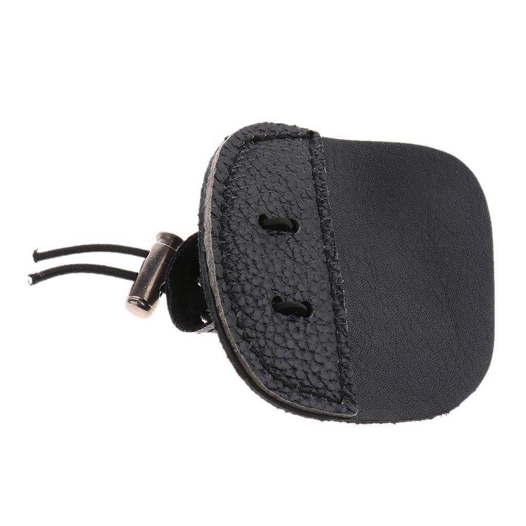 2Pcs Tiro Con L'arco Finger 3 Protector sotto Tabs Finger Saver Proteggere Guardia per Mano Sinistra Destra - Nero