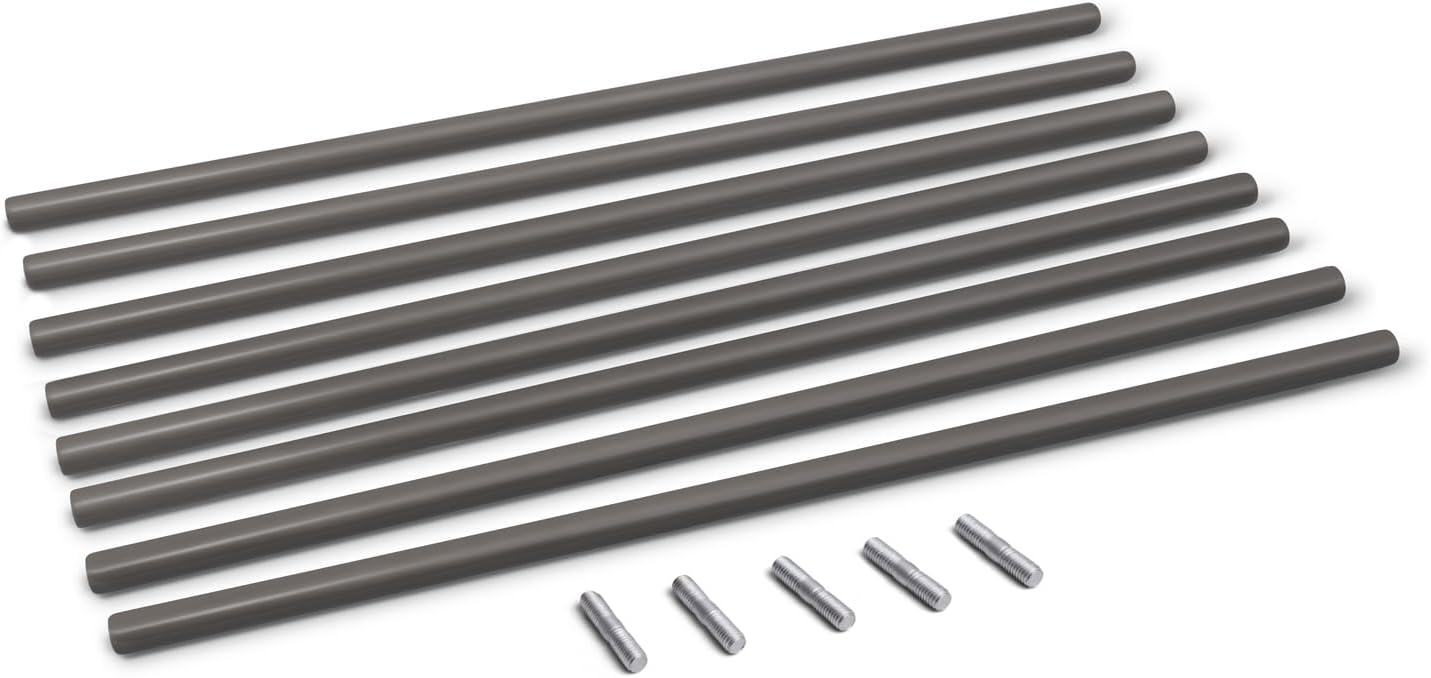 ANLEOLIFE 8-Pack 24 Inch Raised Garden Bed Support Rods, Reinforcement Stabilizer Bracing Kit with Connector Studs & Screws to Prevent Bowing in Raised Garden Beds, Quartz Grey