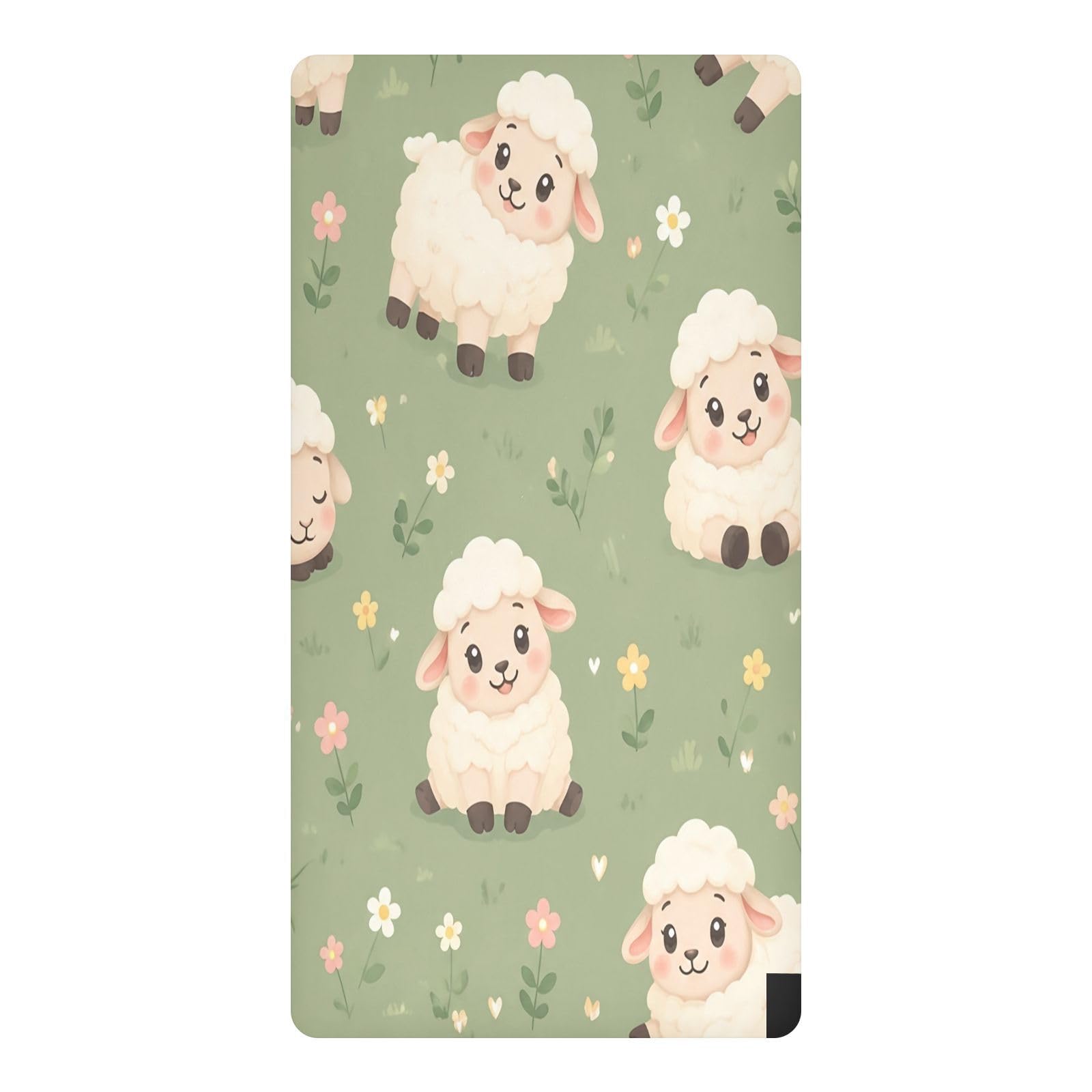 BOESI Meadow Sheep Waterproof Crib Sheet,Fitted Mattress Protector