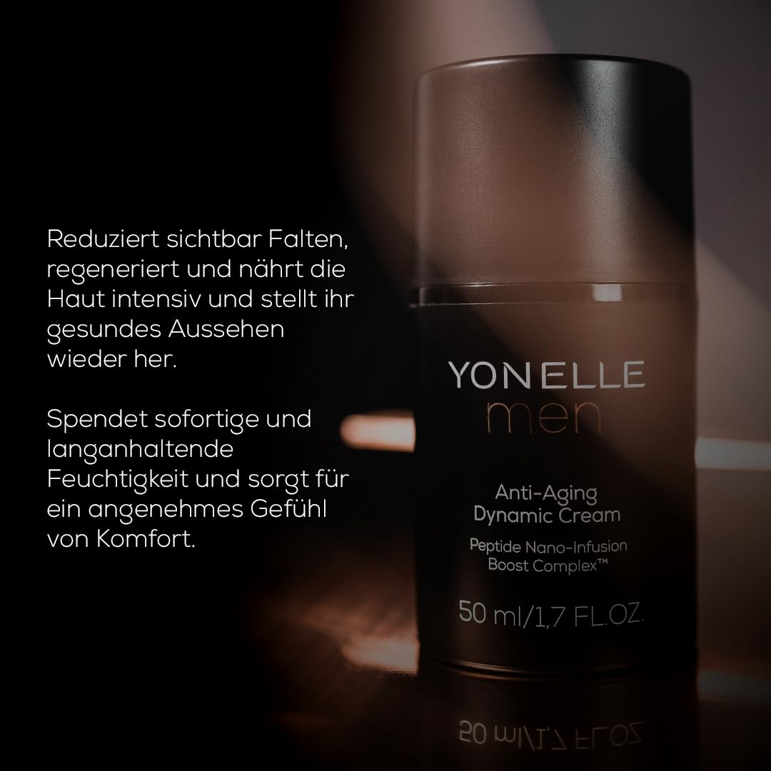 YONELLE Men - Anti Aging Creme Männer mit NANODISCS™ - Gesichtspflege Männer - Feuchtigkeitscreme Gesicht Männer für die tägliche Pflege - Anti Falten Wirkung 50ml