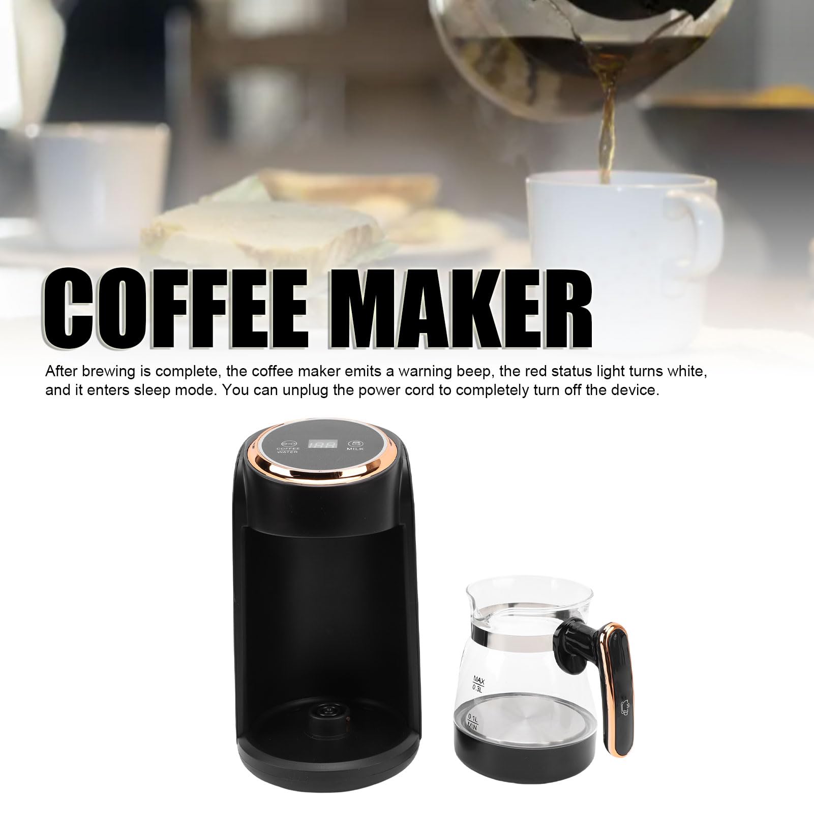 Türkische Kaffeemaschine, 600 Watt, 300 ml Fassungsvermögen, mit automatischer Abschaltfunktion, vollautomatisch, geeignet für Zuhause, Büro und Reisen.