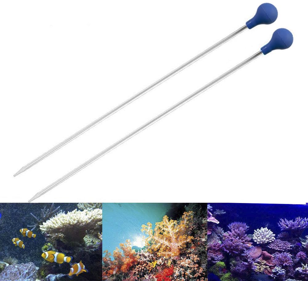 Coral Feeder SPS HPS, 2 Long Acrylic Syringe Tubes for Reef/Anemones/Eels/Lionfish and Other Organisms, Accurate Liquid Fertilizer Feeder