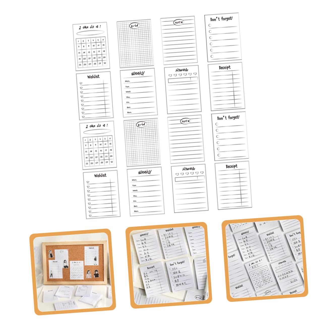 3 Sätze Memo Pad Dot Sticky Tabs Journal Sticker Kleine Kreis Sticker Planer Notizblöcke Junk Journal Kit Notizbuch Kleine Board Notizbücher 16 Stück * 3