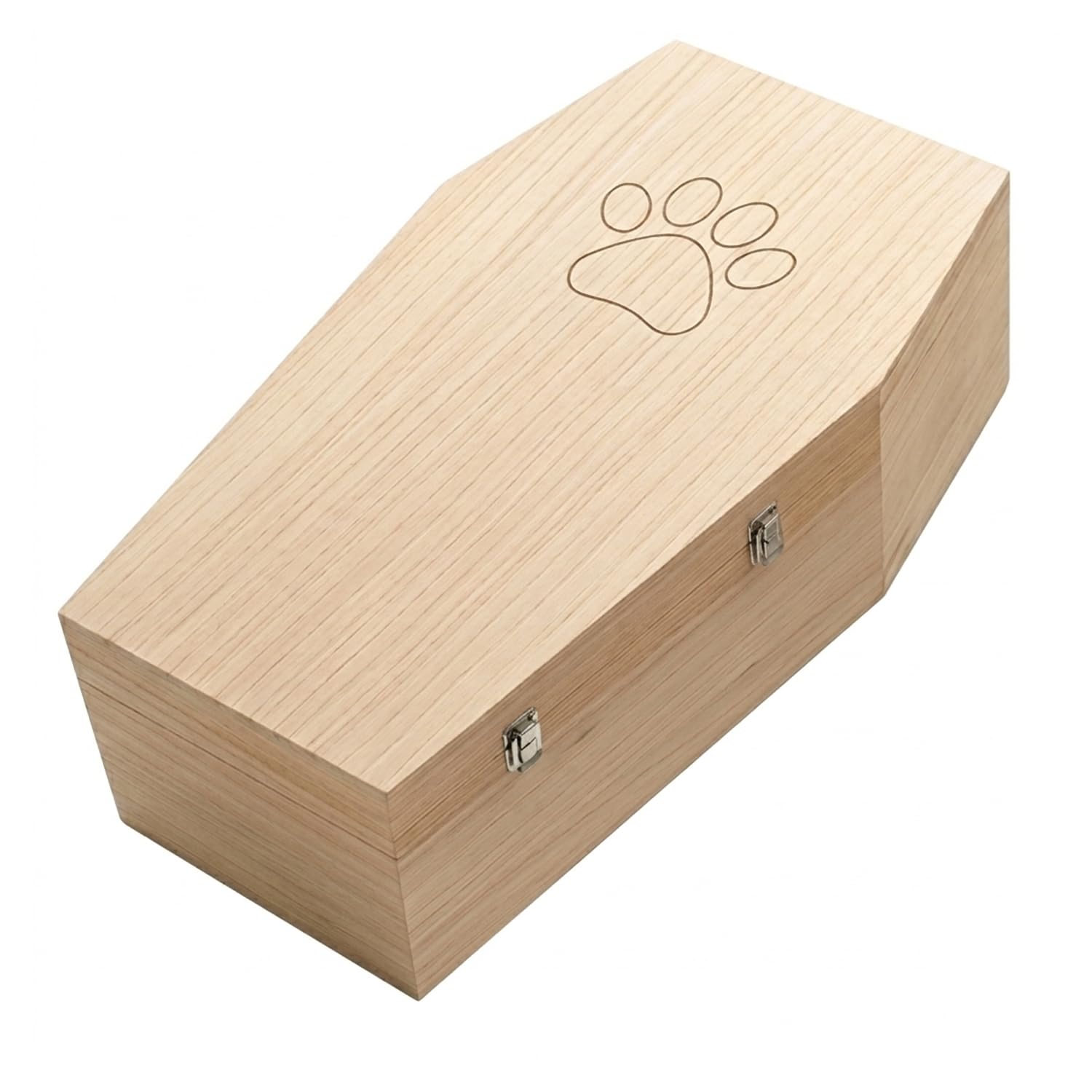 PrimoLiving ataud de Madera para Mascotas Acabado Natural - tamaño XL para Mascotas Medianas - ataud para Mascotas con Cierre Fijo de Metal - ataud Hecho de Madera