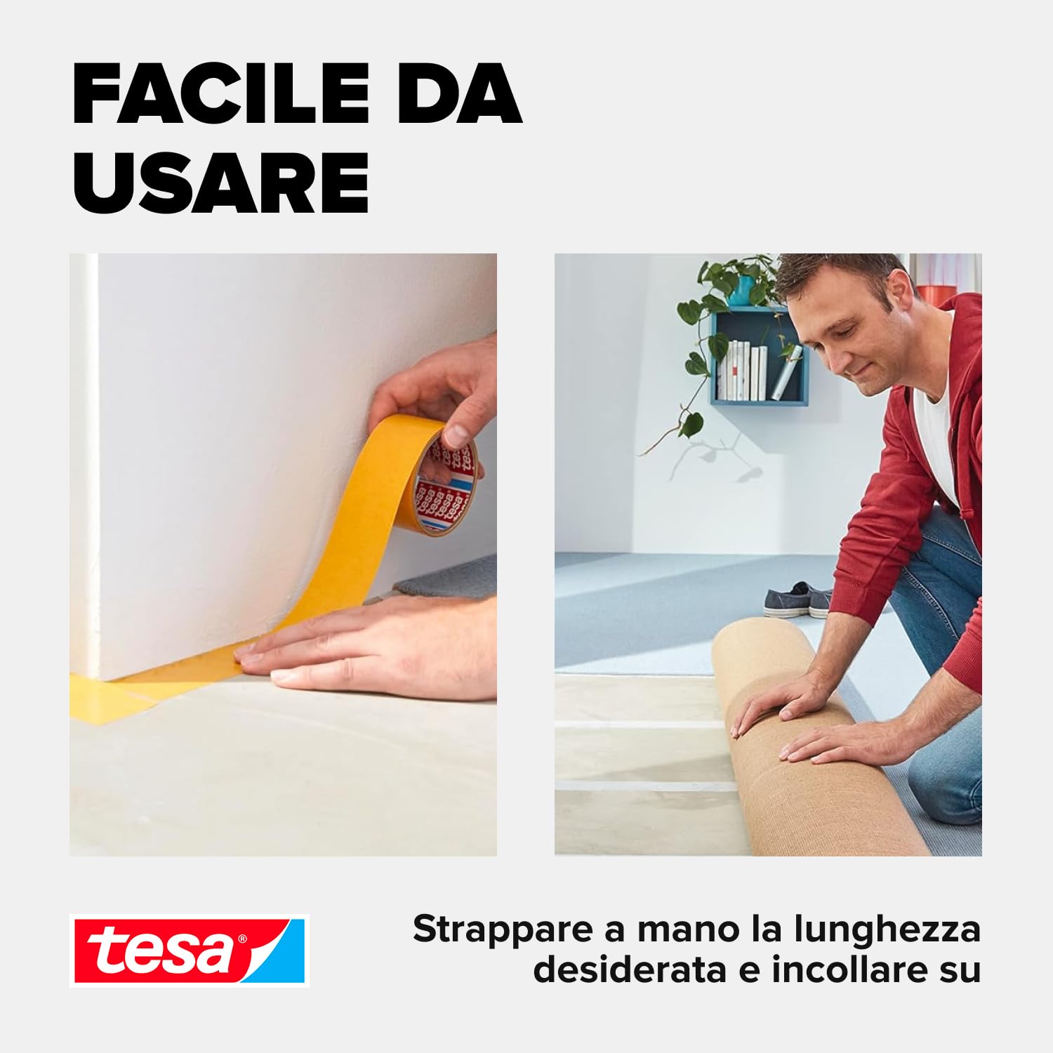 Tesa 56172-00003-11 Nastro Di Installazione Universale 25 M X 50 Mm Doppia Faccia, Transparent, 25m x 50mm