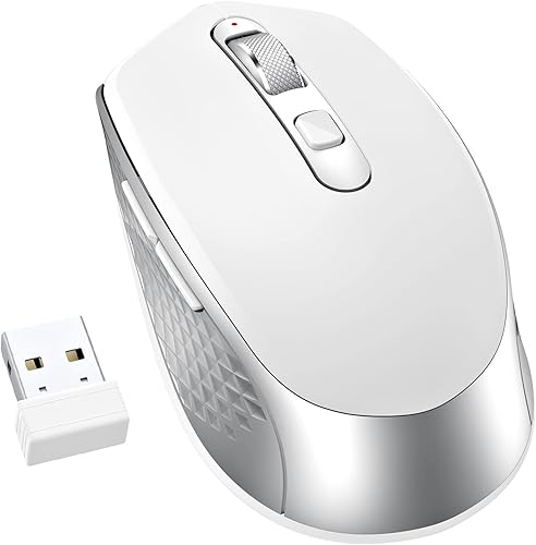 FEDARFOX Ratón inalámbrico  Ratones USB de 2.4 G ergonómicos silenciosos e inalámbricos para múltiples dispositivos, compatible con tableta, PC,