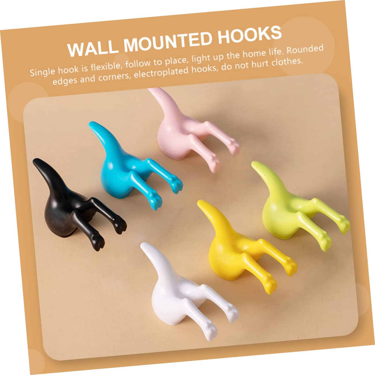 SHINEOFI 3 Set Ganci Murali Creativi Per Abbigliamento Ganci Senza Foratura Per Bagno Appendini Neri Forma Coda Cane Per Decorare Casa E Spazio 5 Pezzi*3