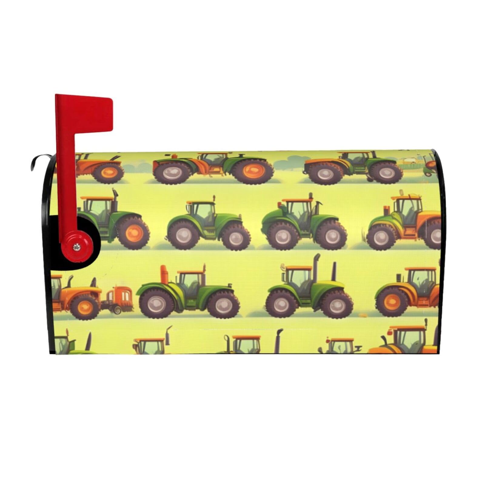 Green Fields Farming Machine Print Mailbox Cover Wraps Post Letter Box Cover Decor For Outside Garden Yard Farmhouse Home