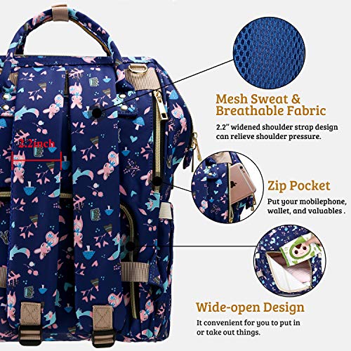 Diaper Backpack Waterproof Baby Nappy Bags Mom Insulated Bottle Pockets Oraniful Multi-Functional Large Travel Back Pack Built-In Usb Charging Port With Changing Pads And Stroller Straps (Navy) #TOP3