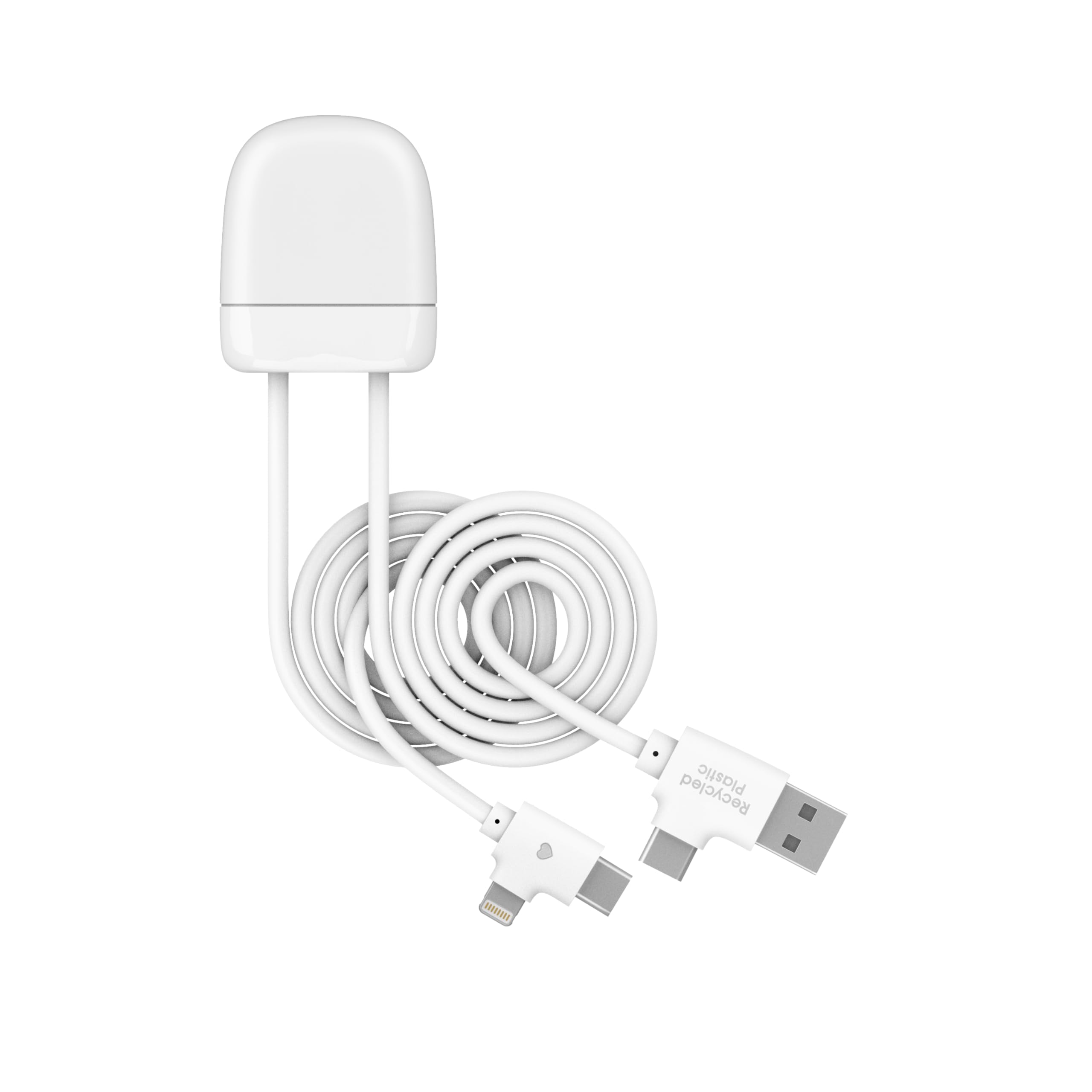 Xoopar - 4-in-1 Multi-USB-Kabel - Integrierter AIRTAG, Von Apple Zertifiziert - Schnellladung 60W, Datenübertragung, 1 m Lang - Anschlüsse: Typ C - Lightning - USB - USB C - ICE TAG