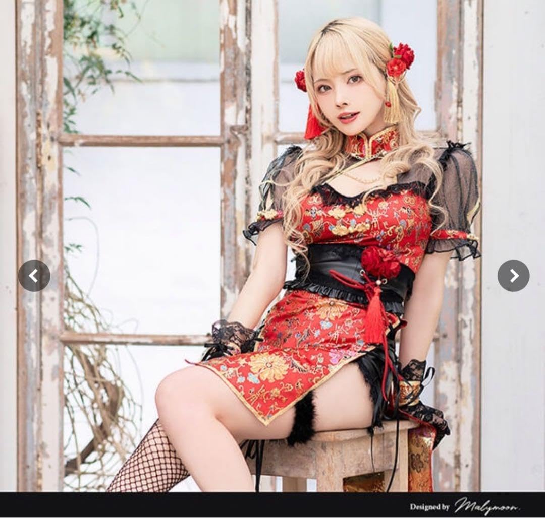 レディローズディープスリットチャイナMalymoonマリームーン レディローズディープスリットチャイナMalymoonマリームーン