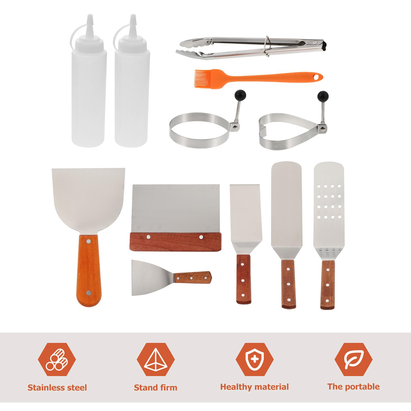 Grillbesteck für Outdoor Barbecue und Camping Einfach zu Bedienen Praktisches und Komplettes Barbecue aus Edelstahl 12 Stück für Grill Liebhaber