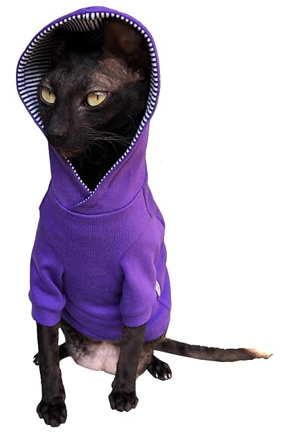 Foto 2 de 7 de Kotomoda Sphynx Cat'S Hoodie InPURPLE Naked Cat Hairless Cat Clothes (S)