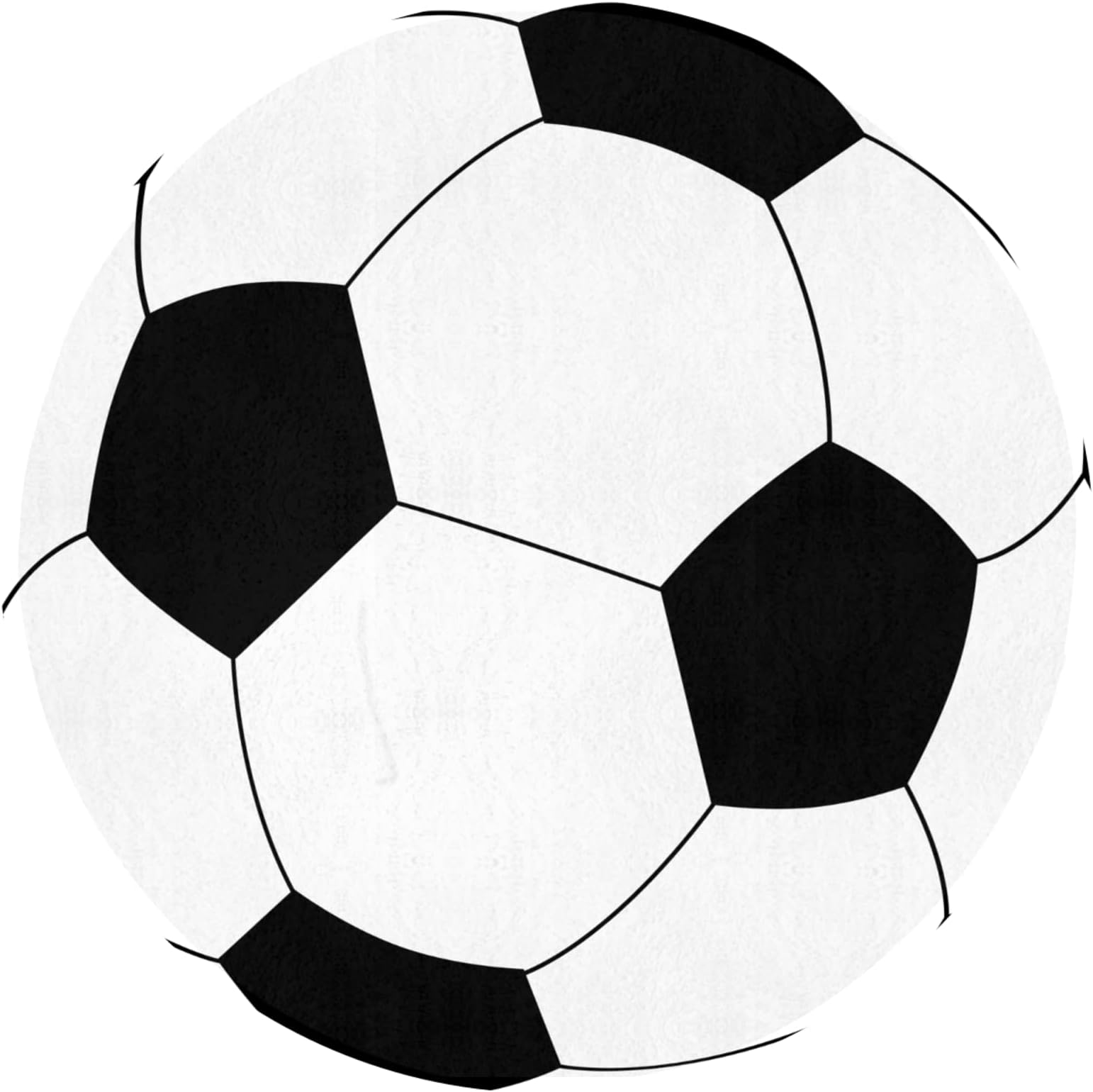 Soccer Rug Round 40 inch Circle Area Rug Living Room Bedroom Decor-Soccer Black White Football Check
