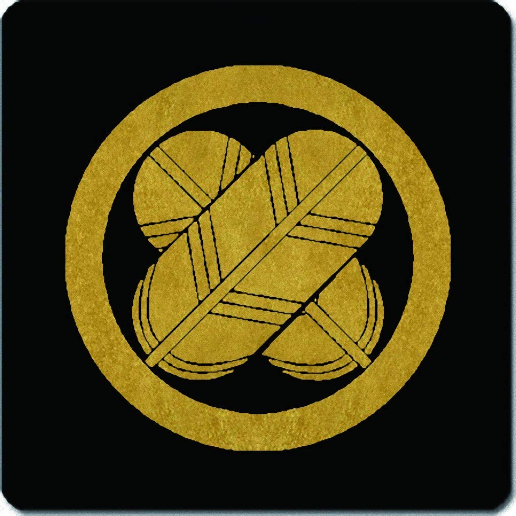 Amazon.co.jp: 家紋シール 浅野幸長 丸に違い鷹の羽 4cm x 4cm 4枚