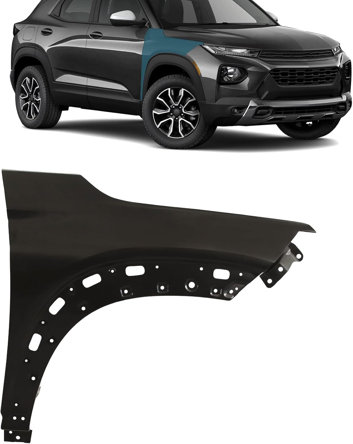 Upgrade New Front Fender Compatible with 2021 2022 2023 2024 Trailblazer, Front Quarter Panel Car Fender Right Passenger Side Replace# 42733029 (Part Link: GM1241416)