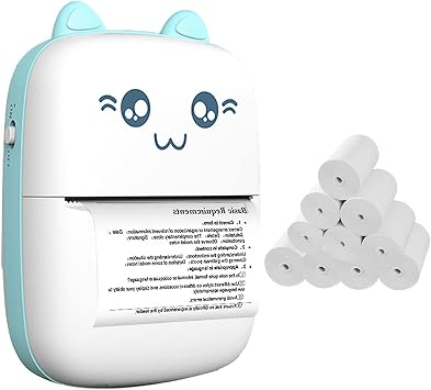 Mini Printer - Pocket Printer,Gift for Kids,Portable Thermal Printer for Photography/Retro Style Photo/Receipt/Memo/List/Label/Memo/QR Code,Wireless Label Maker