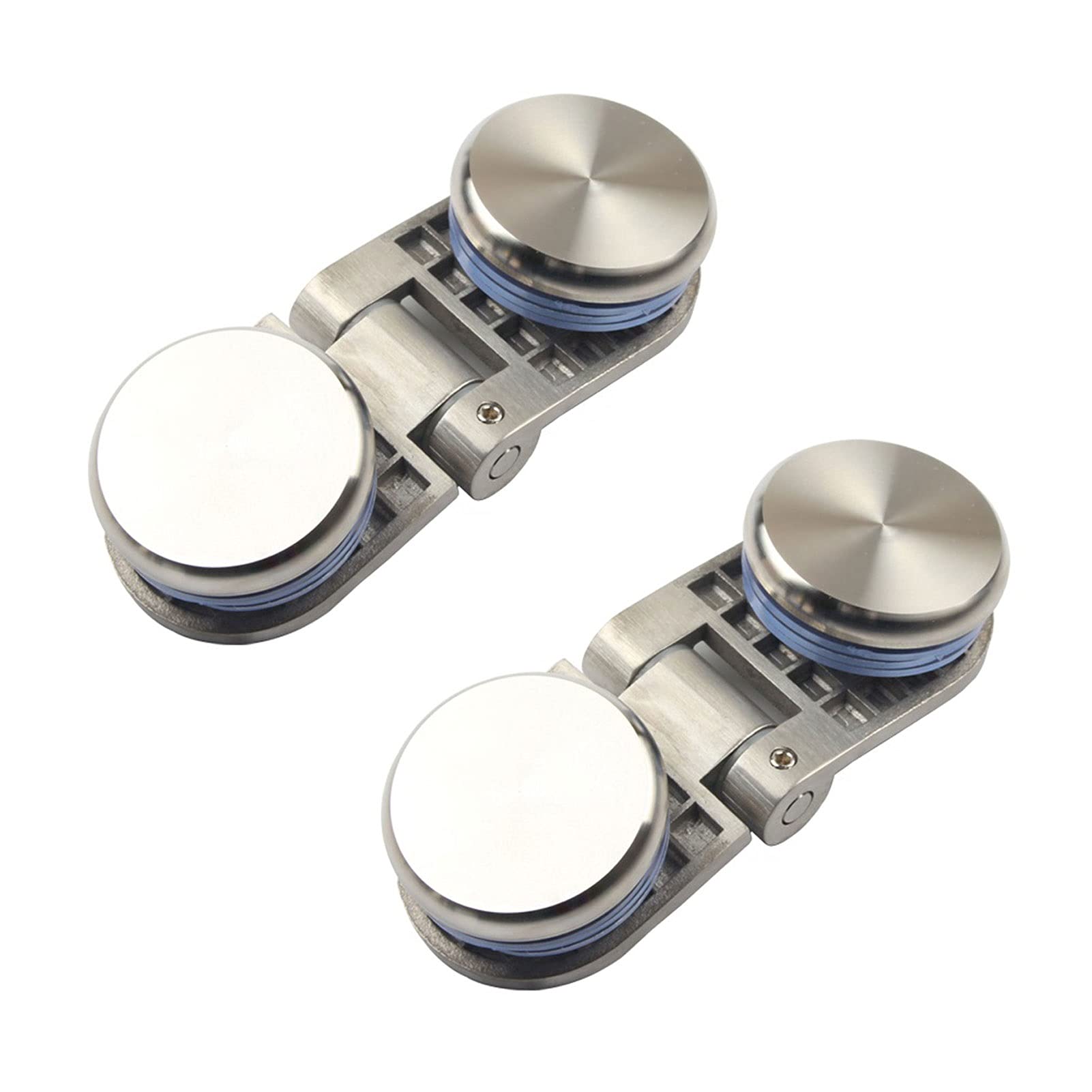2 Pieces of Frameless Glass Door Hinges Wine Cabinet Display Cabinet Embedded Side Mounted Glass Door Hinges(Double Sided)