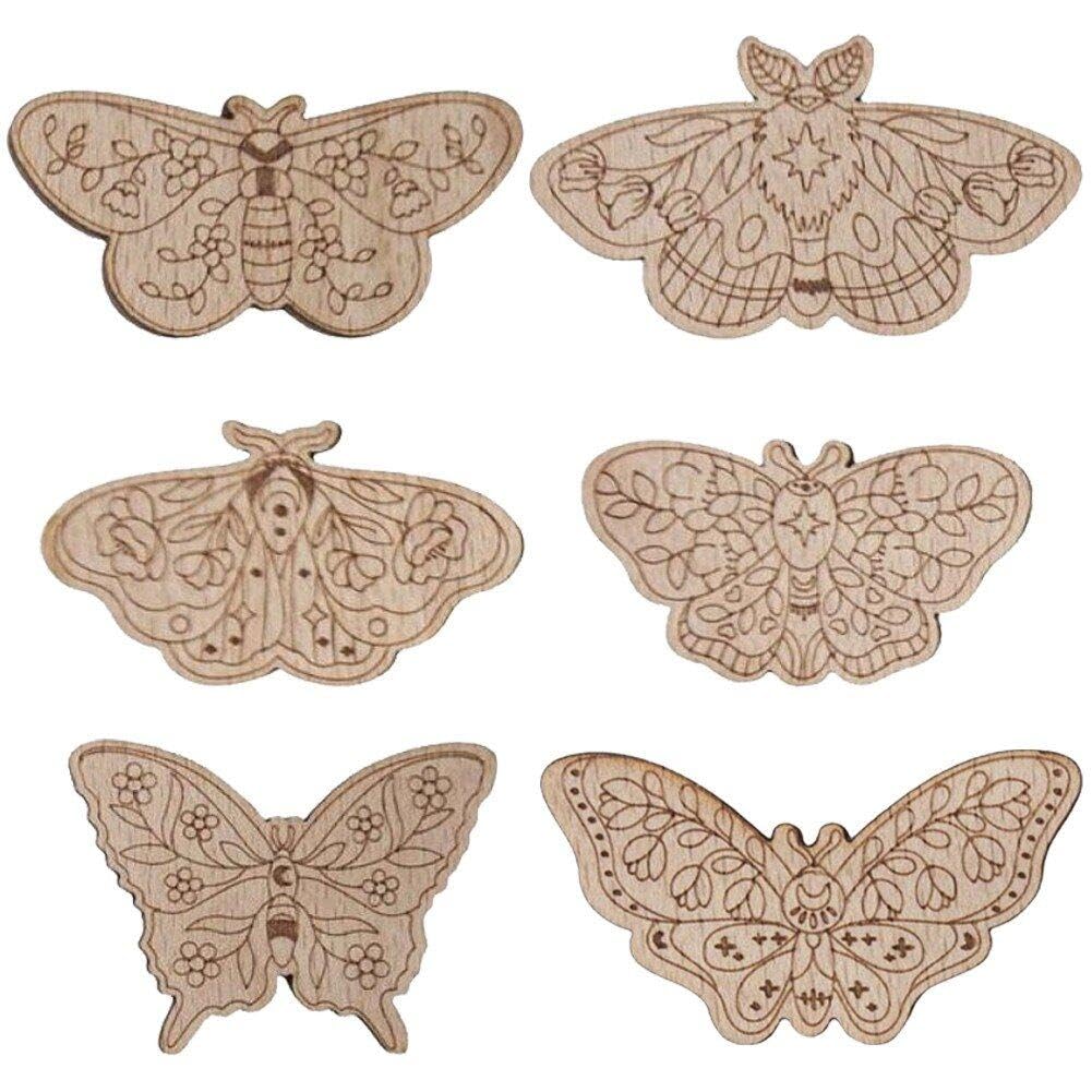 Muteitt Wooden Needle Minder Butterfly Design Needle Keepers Needle Storage Keeper Sewing Needle Magnet Minder Embroidery Tools