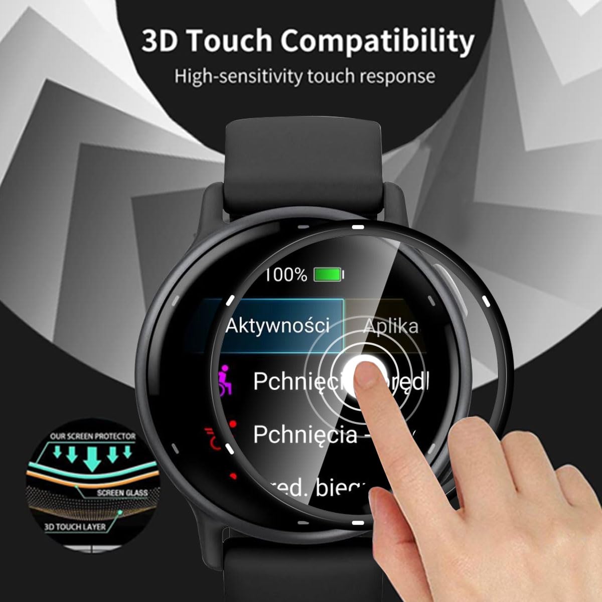 Pellicola Protettiva Per Garmin V&iacute;voactive 5 - 3 Pezzi TPU Anti-Graffio | Trasparente E Facile Da Applicare