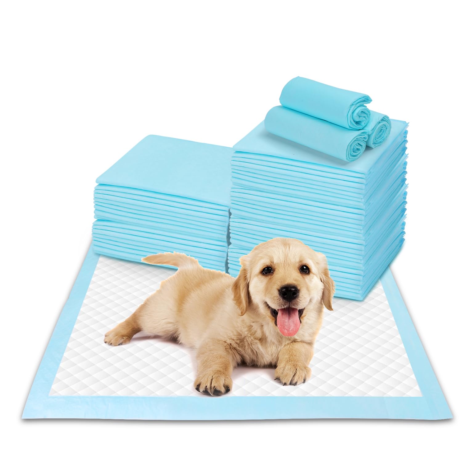 Nobleza Puppy Pads, 50 Count 24"x 23" Super Absorbent Pee Pads for Dogs, Odor Control Potty Training Pads Leakproof 5-Layer Pee Pads with Quick-Dry